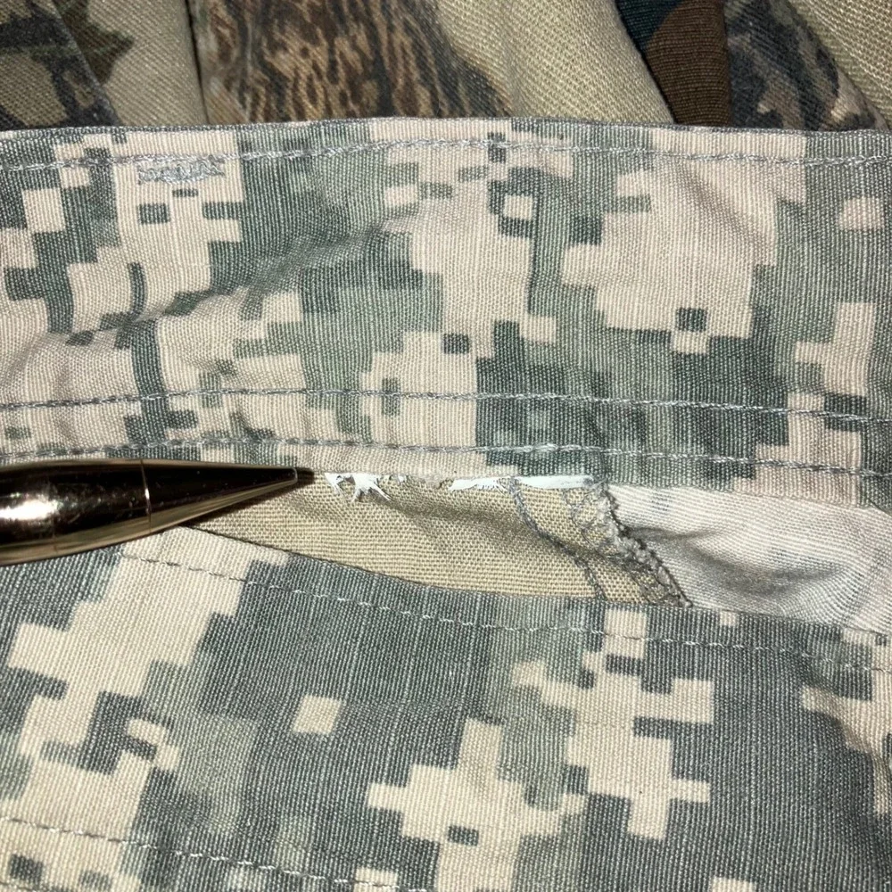 Military Cargo Pants Men 30x31 Digital ACU Camo Ripstop Utility Trousers Grunge